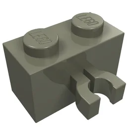 Brick Special 1 x 2 with Vertical Clip [Thick U Clip] / Dark Gray