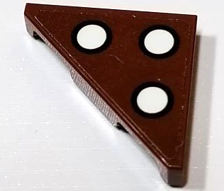 Lego Tile, Modified 2 x 2 Triangular with 3 White Dots with Black Outlines Pattern (Sticker) - Set 75977