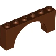 Brick Arch 1 x 6 x 2 - Thin Top without Reinforced Underside [New Version] / Reddish Brown
