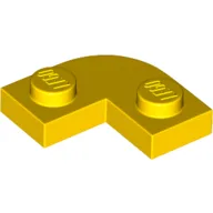 Plate Round Corner 2 x 2 with 1 x 1 Cutout / Yellow