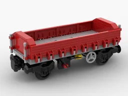 Small red freight wagon for cargo train