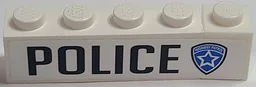 Stickered Assembly 5 x 1 x 1 with 'POLICE' and Highway Patrol Logo Pattern Model Left Side (Sticker) - Set 8681