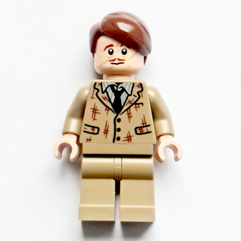 Lego Remus Lupin, Dark Tan Suit, Reddish Brown Hair