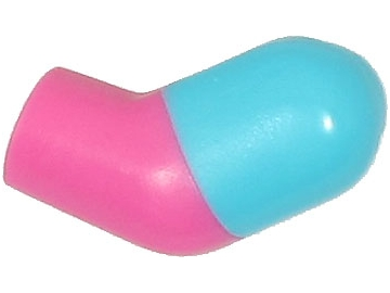 Lego Arm, Left with Molded Medium Azure Short Sleeve  Pattern / Dark Pink