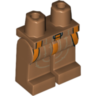 Lego Hips and Medium Nougat Legs with Orange Straps Print / Medium Nougat