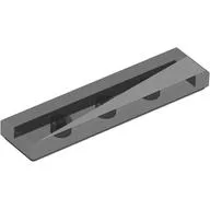 Tile 1 x 4 with Long White Triangle Print / Trans-Black