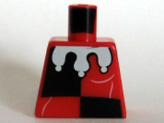 Lego Torso Black Quarters, White Folds and Jester's Collar Rounded Pattern