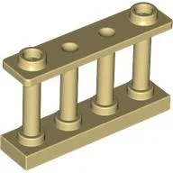 Fence Spindled 1 x 4 x 2 [2 Top Studs] / Tan