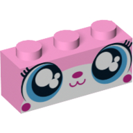 Lego Brick 1 x 3 with Unikitty, Big Sparkly Eyes Print