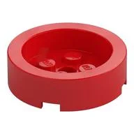 Brick Round 4 x 4 with Recessed Center / Red
