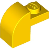 Brick Curved 1 x 2 x 1 1/3 with Curved Top / Yellow