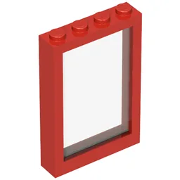 Window 1 x 4 x 5 with Fixed Glass / Red
