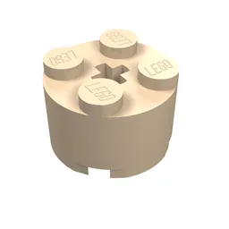 Brick Round 2 x 2 with Axle Hole / Light Nougat
