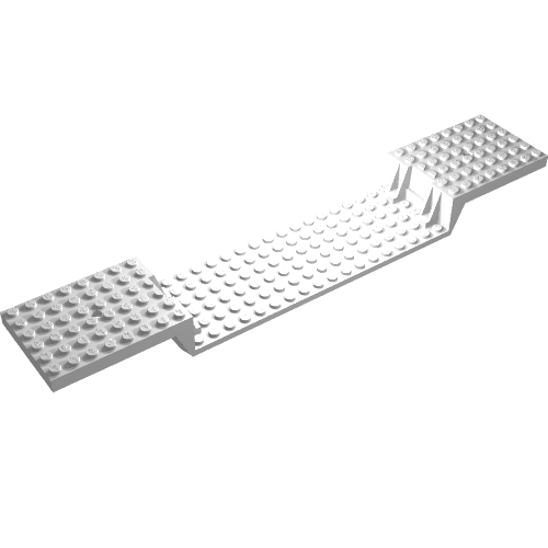 Lego Vehicle Base, Train 6 x 34 Split-Level with Bottom Tubes / White