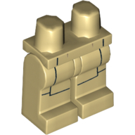 Lego Hips and Tan Legs with Jedi Robe Print / Tan
