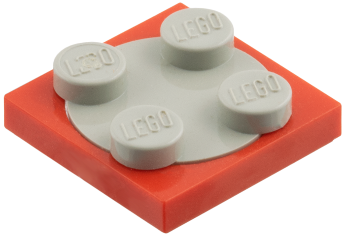 Lego Turntable 2 x 2 Plate with Light Gray Top (3680 / 3679)