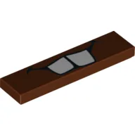 Tile 1 x 4 with Teeth Print (Mater) / Reddish Brown
