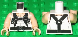 Torso Spider-Man Muscles Outline with Black Suspenders Pattern (Rhino) / Light Nougat Arms / Light Nougat Hands