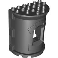 Lego Duplo Building Wall, 4 x 6 x 6 Curved Turret (Castle) / Black