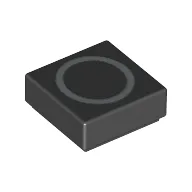 Tile 1 x 1 with letter Capital O Print / Black