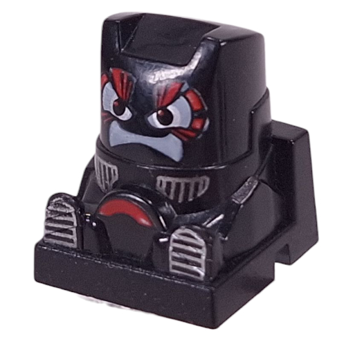 Lego Racer Driver Head, Brick Special 2 x 2 Square, White Eyes, White Mouth, Red Steering Wheel (Warrior)
