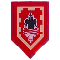 Tile Special 2 x 3 Pentagonal with Nexo Power Shield Print - Mirror Me / Trans-Red