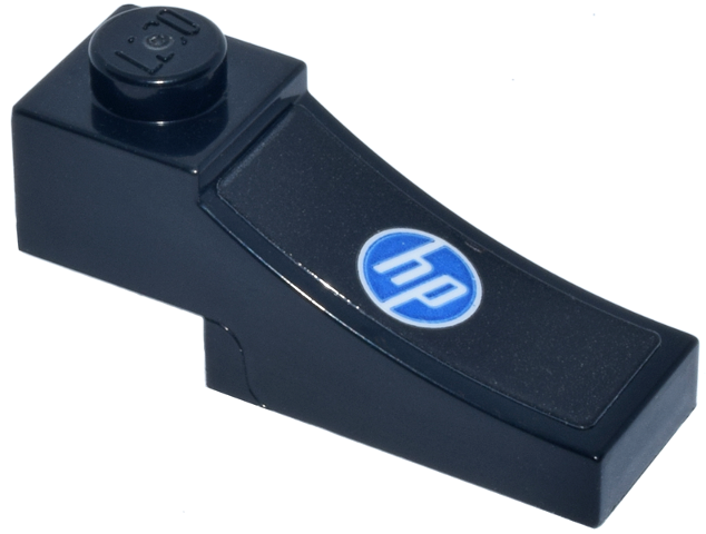 Lego Arch 1 x 3 Inverted with Blue and White Circle 'hp' Logo Pattern Model Right Side (Sticker) - Set 77242