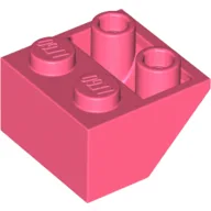 Brick Sloped Inverted 45° 2 x 2 [Ovoid Bottom Pin, Bar-sized Stud Holes] / Coral
