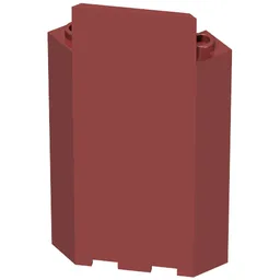 Panel 3 x 3 x 6 Corner Wall without Bottom Indentations / Dark Red