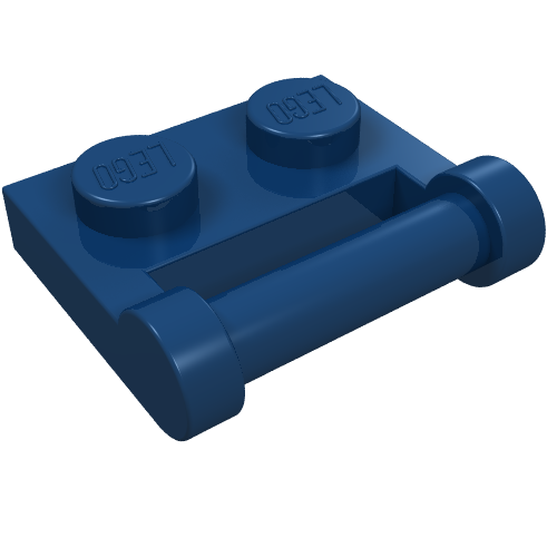 Lego Plate Special 1 x 2 [Side Handle Closed Ends] / Dark Blue