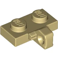 Hinge Plate 1 x 2 Locking with 1 Finger on Side, without Groove / Tan