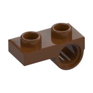 Lego Plate Special 1 x 2 with Pin Hole Underneath / Reddish Brown