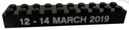 Brick 2 x 6 with White '12 - 14 MARCH 2019' Pattern (2019 Boost! Summit)