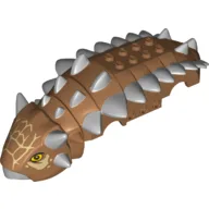 Animal Body Part, Dinosaur, Ankylosaurus Body, Top Half with Silver Spikes, Tan Bridle Print / Medium Nougat