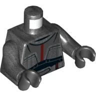 Torso, Clone Trooper Armor, Dark Red Stripe Print (Hunter / Wrecker), Pearl Titanium Arms, Black Hands / Pearl Titanium