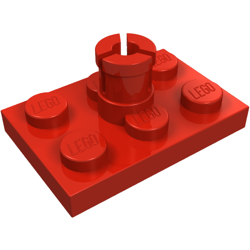 Lego Plate Special 2 x 3 with Helicopter Rotor Holder / Red