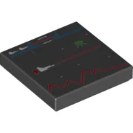 Tile 2 x 2 with Defender Video Game Display Print / Black
