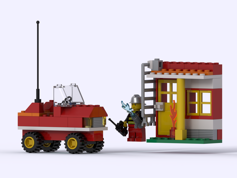 Lego 6191-1 B-Model - Burning House and Fire Truck