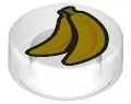 Tile, Round 1 x 1 with 2 Yellow Bananas Pattern
