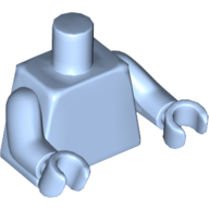 Lego Torso, Bright Light Blue Arms and Hands [Plain] / Bright Light Blue