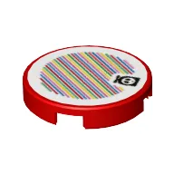 Tile Round 2 x 2 with Fly Guy and Barcode Print (Sticker) / Red