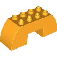 Duplo Brick 2 x 6 x 2 Curved with 2 x 2 Cutout on Bottom / Bright Light Orange