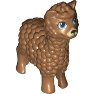 Lego Animal, Llama with Medium Blue Eyes, Tan Nose / Medium Nougat