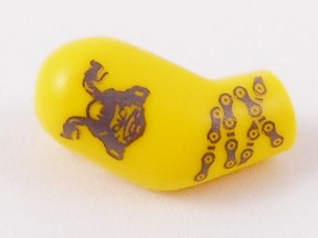 Lego Arm, Right with Dark Bluish Gray Sons of Garmadon (SOG) Tattoo and Chains Pattern / Yellow