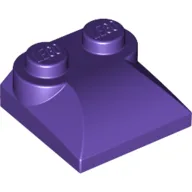 Brick Curved 2 x 2 x 2/3 Two Studs and Curved Slope End / Dark Purple