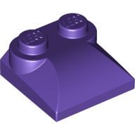 Lego Brick Curved 2 x 2 x 2/3 Two Studs and Curved Slope End / Dark Purple
