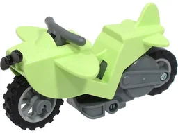 Stuntz Flywheel Motorcycle Airplane Bike with Dark Bluish Gray Frame, Light Bluish Gray Wheels, Dark Bluish Gray Handlebars, and Black Propeller