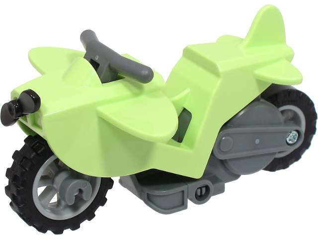 Lego Stuntz Flywheel Motorcycle Airplane Bike with Dark Bluish Gray Frame, Light Bluish Gray Wheels, Dark Bluish Gray Handlebars, and Black Propeller