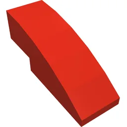 Brick Curved 3 x 1 No Studs / Red