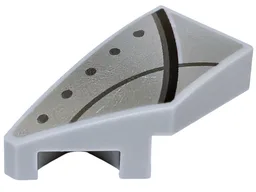 Wedge 2 x 1 x 2/3 Left with Silver Armour Plates with Dark Silver Rivets and Black Outlines Pattern